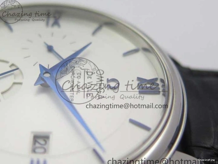 0316 MultiPurpose De Ville Prestige Real PR SS ZF 1:1 Best Edition White Dial Blue Markers on Black Leather Strap MIYOTA 7941